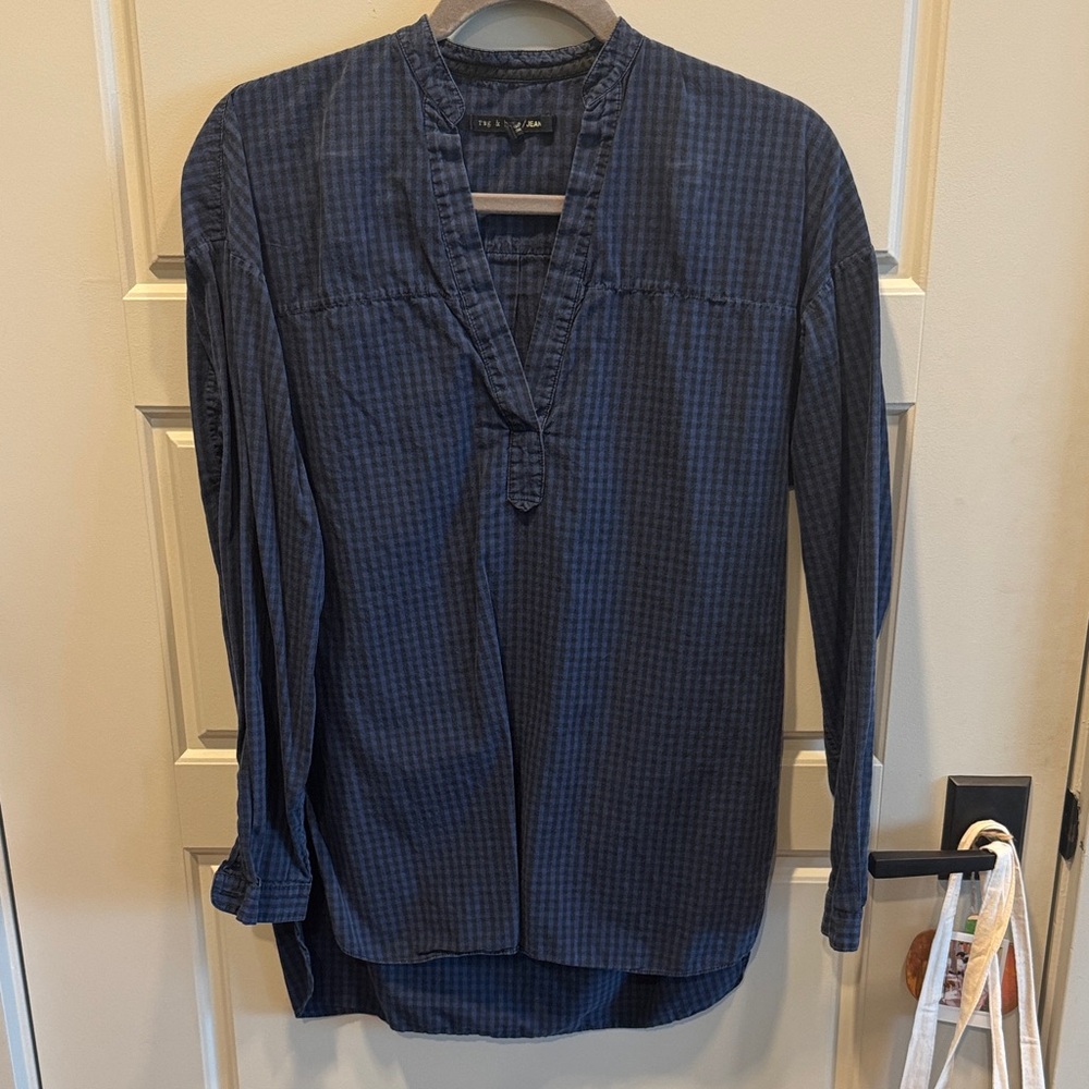 Rag & Bone Jean Blue/Black Gingham Shirt